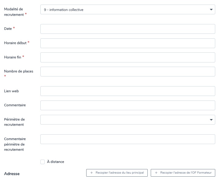 Formulaire information collective