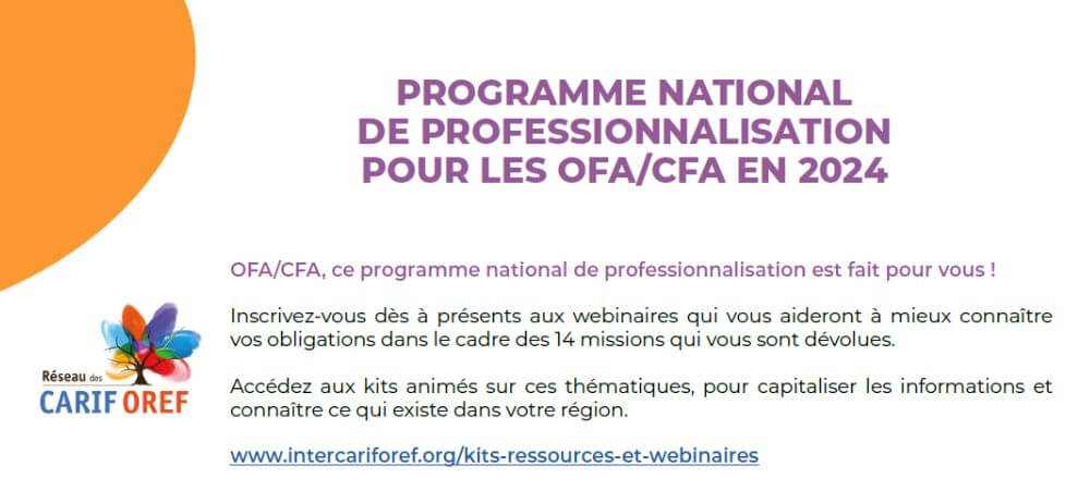 programme de professionnalisation des Ofa et Cfa